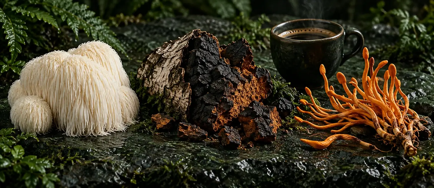 Jaki grzyb do kawy wybrać: soplówka, cordyceps, chaga czy reishi?