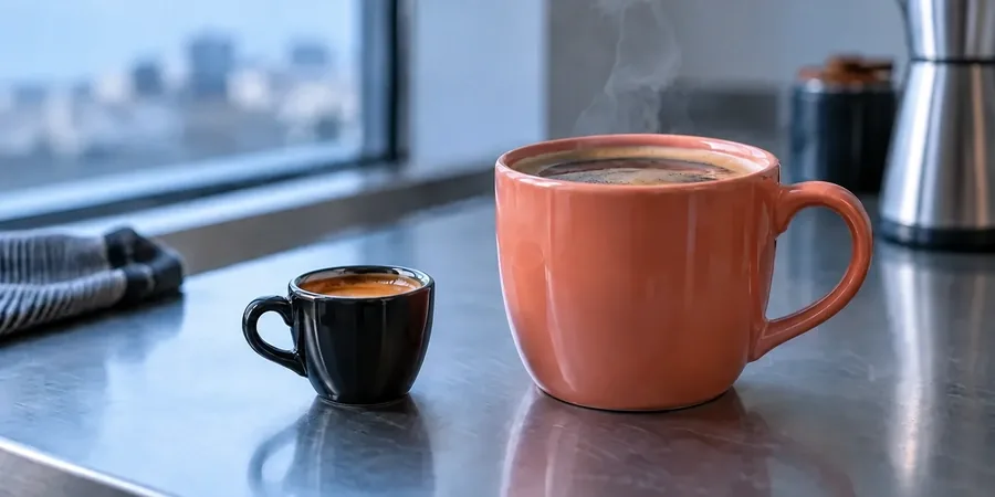 Espresso obok kubka kawy grzybowej